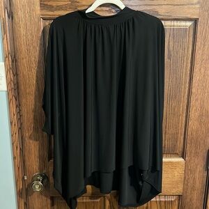 Zigzag stripe flowy black top